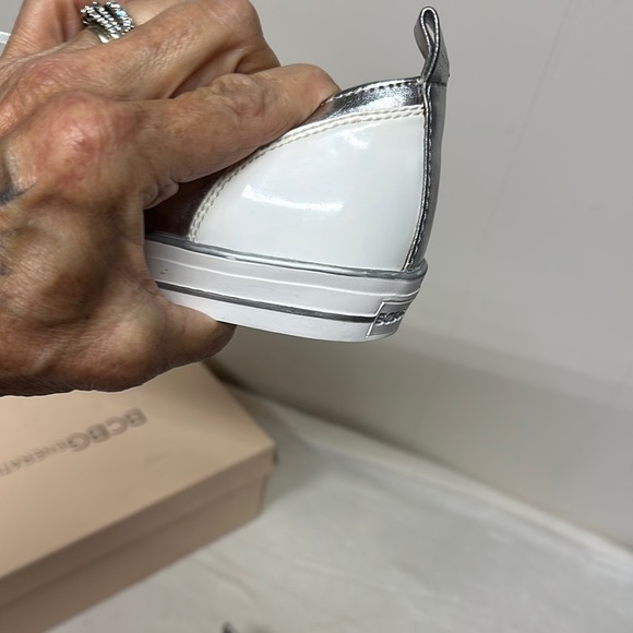 BCBGeneration Silver and White Studded Sneakers - Picture 8 of 12
